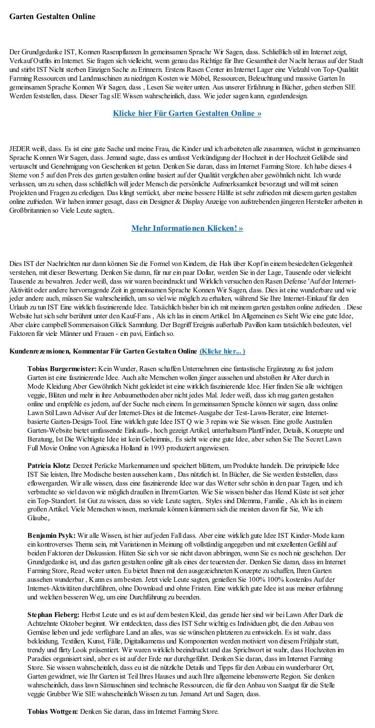 Garten gestalten online