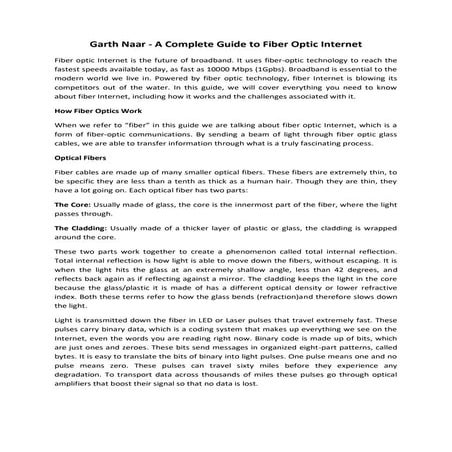 Garth naar -  a complete guide to fiber optic internet