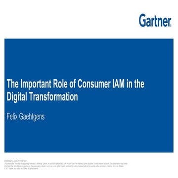 Gartner - ForgeRock Identity Live 2017 - Dusseldorf