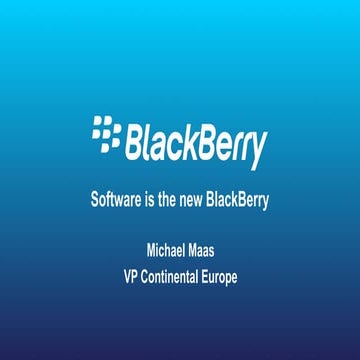 BlackBerry Enterprise of Things presentation - Gartner IT Expo