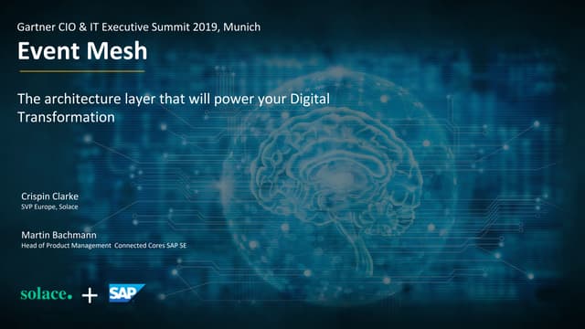 Gartner CIO & IT Executive Summit -- Event Mesh: The Architecture Layer That ...