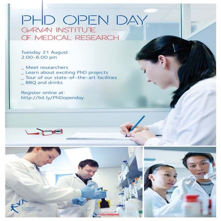 Garvan PhD open day poster