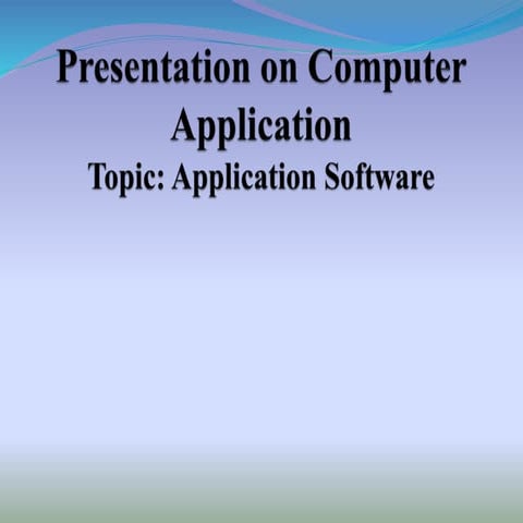 COMPUTER APPLICATION | PPTX