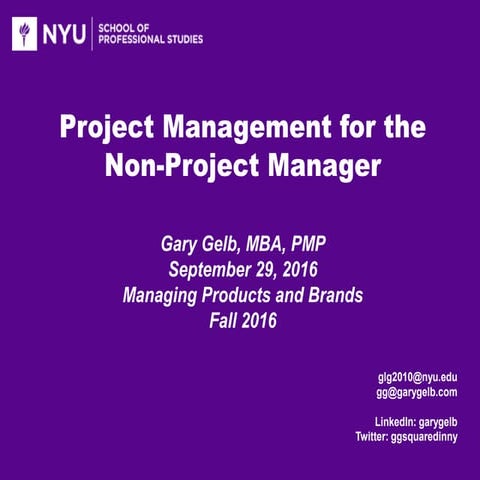 Project Management for the Non-Project Manager