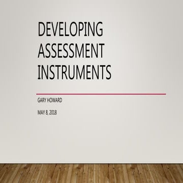 Developing assessment instruments | PPTX
