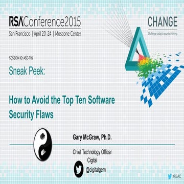 How to Avoid the Top Ten Software Security Flaws