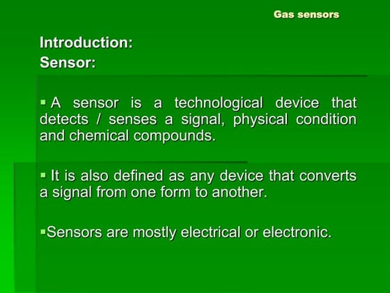 Thin film gas sensor | PPT