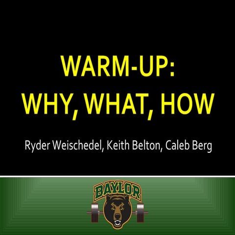 Belton, Berg, Weischedel - Warm Up