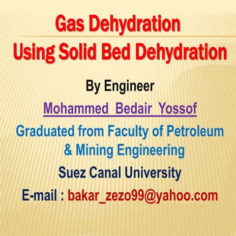 Gas dehydration using solid bed 