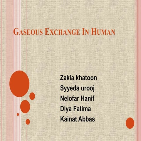 Gaseous exchange in human