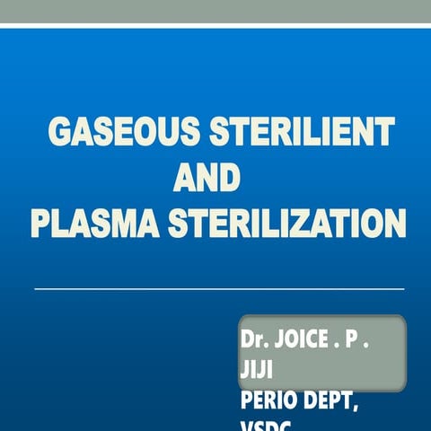 Gaseous sterilent and plasma sterilization