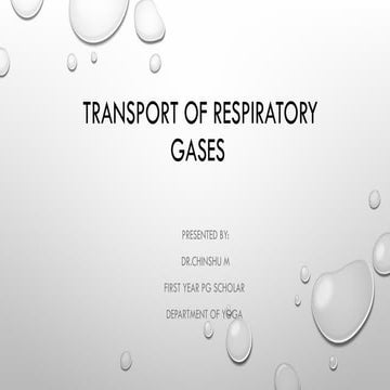 PPT on the topic of Transport of respiratory gases