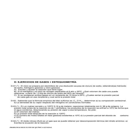 Ejercicios resueltos de Gases | PDF