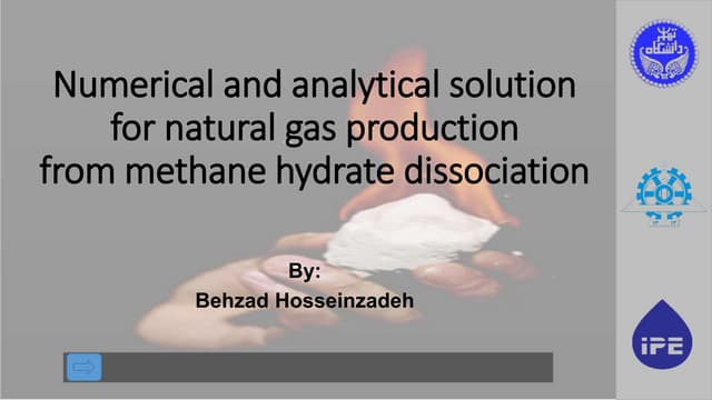 Numerical and analytical solution for natural gas production from methane hyd...