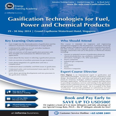 Gasification Technologies for Fuel, Power, and Chemical Products