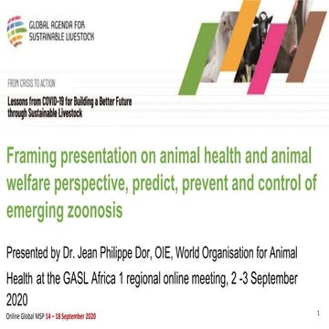 Framing presentation on animal health and animal welfare perspective, predict...