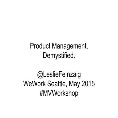 Product Management, Demystified