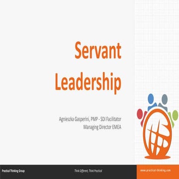 Servant Leadership - Agnieszka Gasperini @ Agile Management 2014 Poland