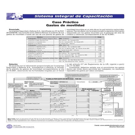 Gastos De Movilidad | PDF
