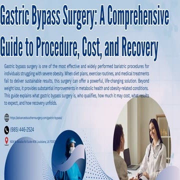 Gastric Bypass Surgery for Weight Loss surgery | PDF