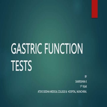 GASTRIC FUNCTION TESTS FOR WELLBEING GOOD HEALTH
