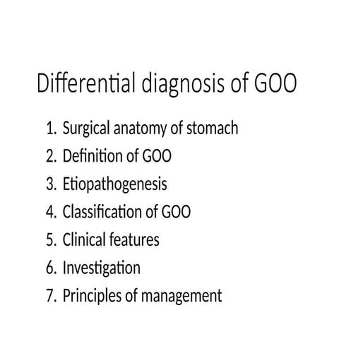 Comprehensive Overview of Gastric Outlet Obstruction: Diagnosis and ...