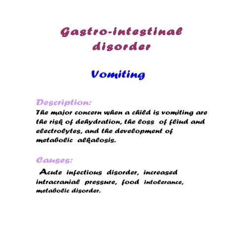 Gastro disorders