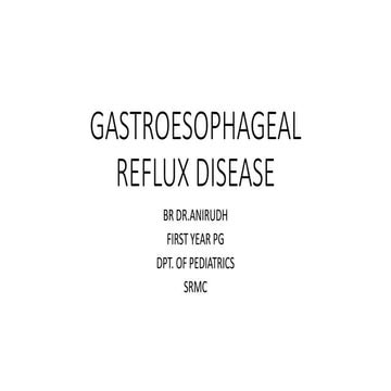Gastroesophageal reflux disease pediatrics
