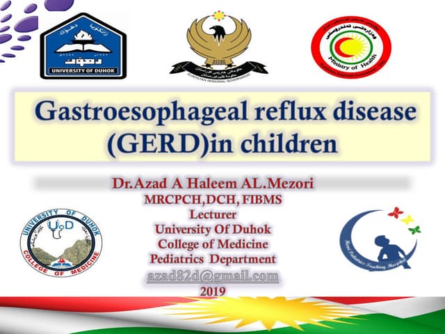 Diagnosis and management of gastroesophageal reflux disease (gerd) jan ...