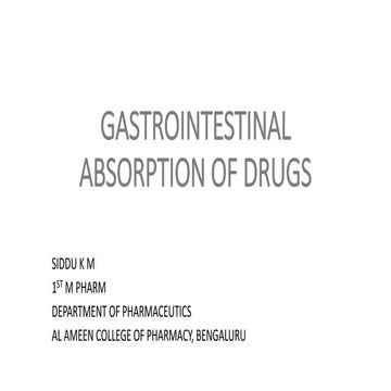 Gastrointestinal absorption of drugs