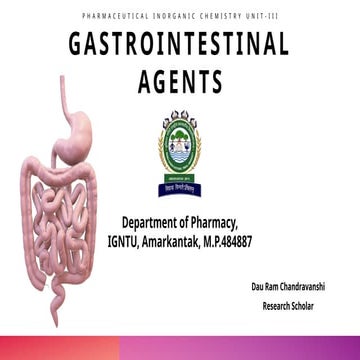 Pharma. Inorganic Chemistry. Gastrointestinal Agents