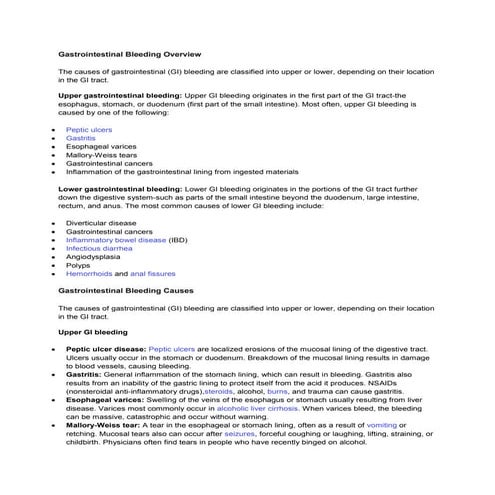 Gastrointestinal bleeding overview | DOCX