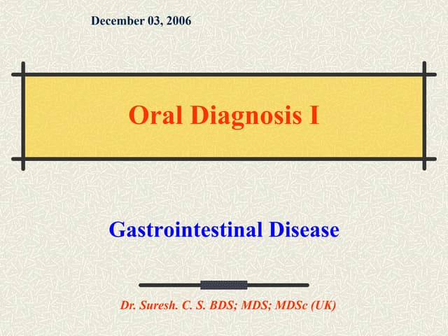 Gastrointestinal disease