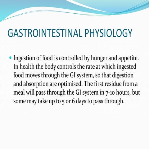 Gastrointestinal physiology