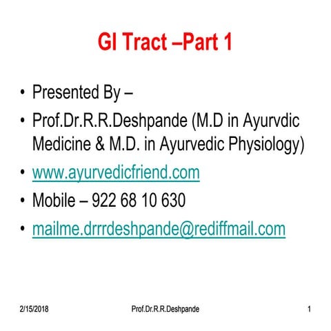Gastrointestinal tract    part 1