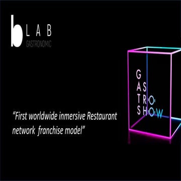 First Inmersive restaurant franchise  worldwide 