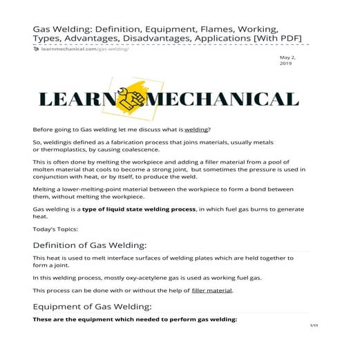 gas welding | PPTX