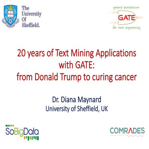 20 Years of Text Mining Applications with GATE: from Donald Trump to curing c...