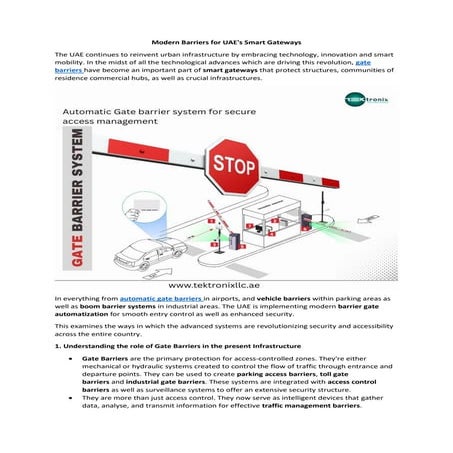 Modern Barriers for UAE's Smart Gateways | PDF