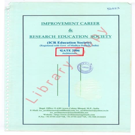 Gate exam architecture question bank 