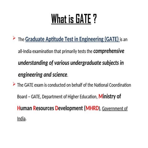Gate Examination Awareness for Undergraduate