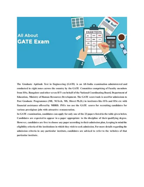 GATE Exam preparation strategy | PPTX | Postgraduate Education ...