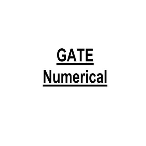 GATE Numericals.post graduation ,march ,architecture