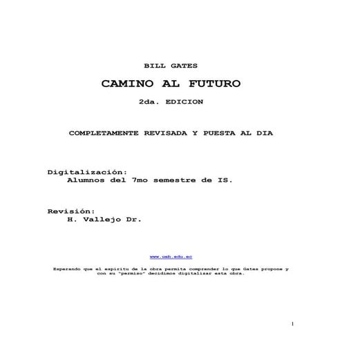 Gates Bill "Camino al futuro"