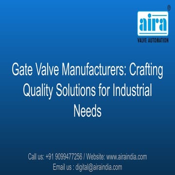 Gate Valve Manufacturers: Crafting Quality Solutions for Industrial Needs