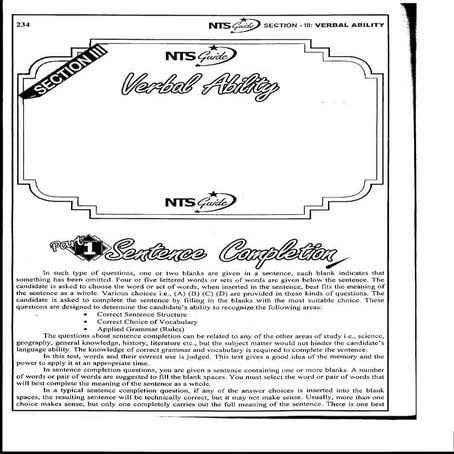 GAT & NTS - Verbal Ability