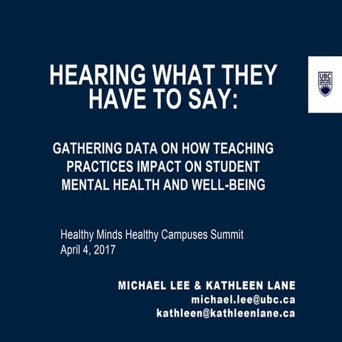 Gathering data on how teaching practices impact student well being