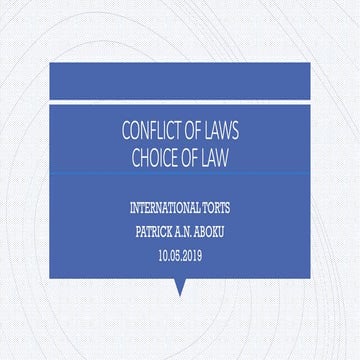 International Torts - Choice of law, 