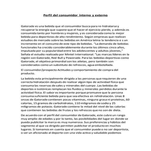 Gatorade perfil