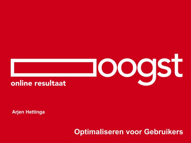 Gauc12-Masterclass 'Optimaliseren A...